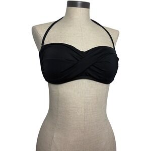 2000s Mossimo Black Padded Bikini Top Size Large Summer Beach Swimwear